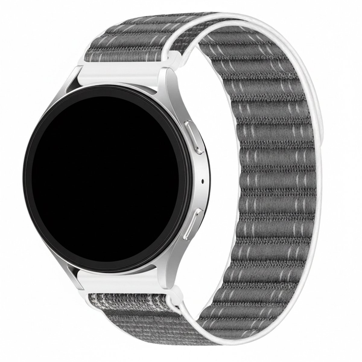 Nylon bandje - geschikt voor Garmin Vivoactive 4 / Venu 3 / Venu 2 / Forerunner 255 / Forerunner 265 / 570 (47mm) en Polar Vantage M / M2 / V3 / Grit X (Pro) - grijs