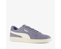 Puma Smash suede heren sneakers grijs blauw - Maat 47 - Echt leer
