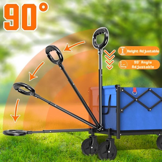 Core® Bolderkap Opvouwbaar Luchtbanden - Bolderkar - Bolderkar Opvouwbaar - Blauw - 45cm x 42cm x 95cm van Merkloos — afbeelding 3