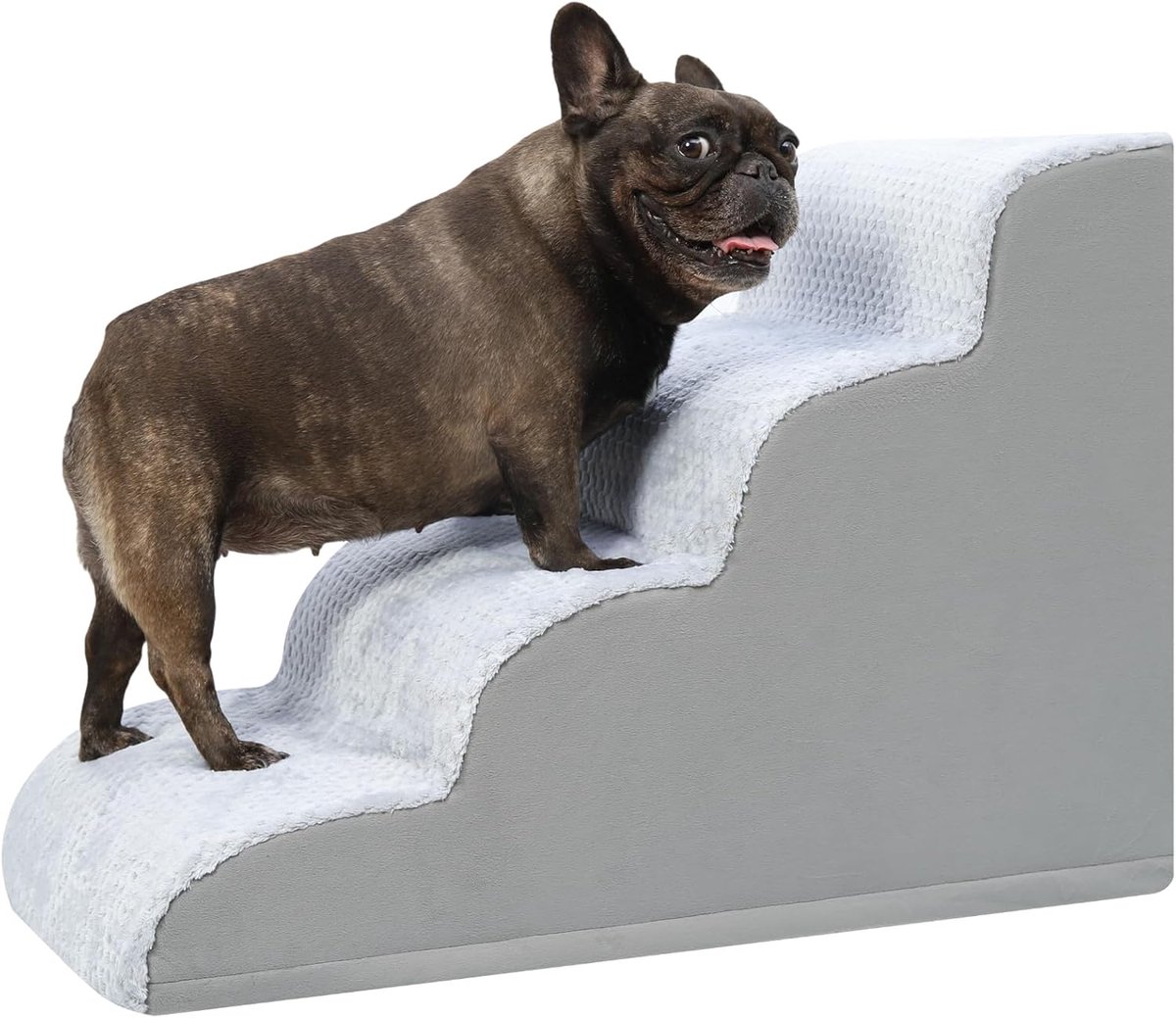 Imperatoris - Hondentrap - Trap Hond - Hondentrapje voor Honden - Hondenloopplank - Opstapje Hond - Honden opstapje - Huisdiertrap - 4 Treden - 50 cm Hoog - 40 x 72 x 50 cm - Lichtgrijs