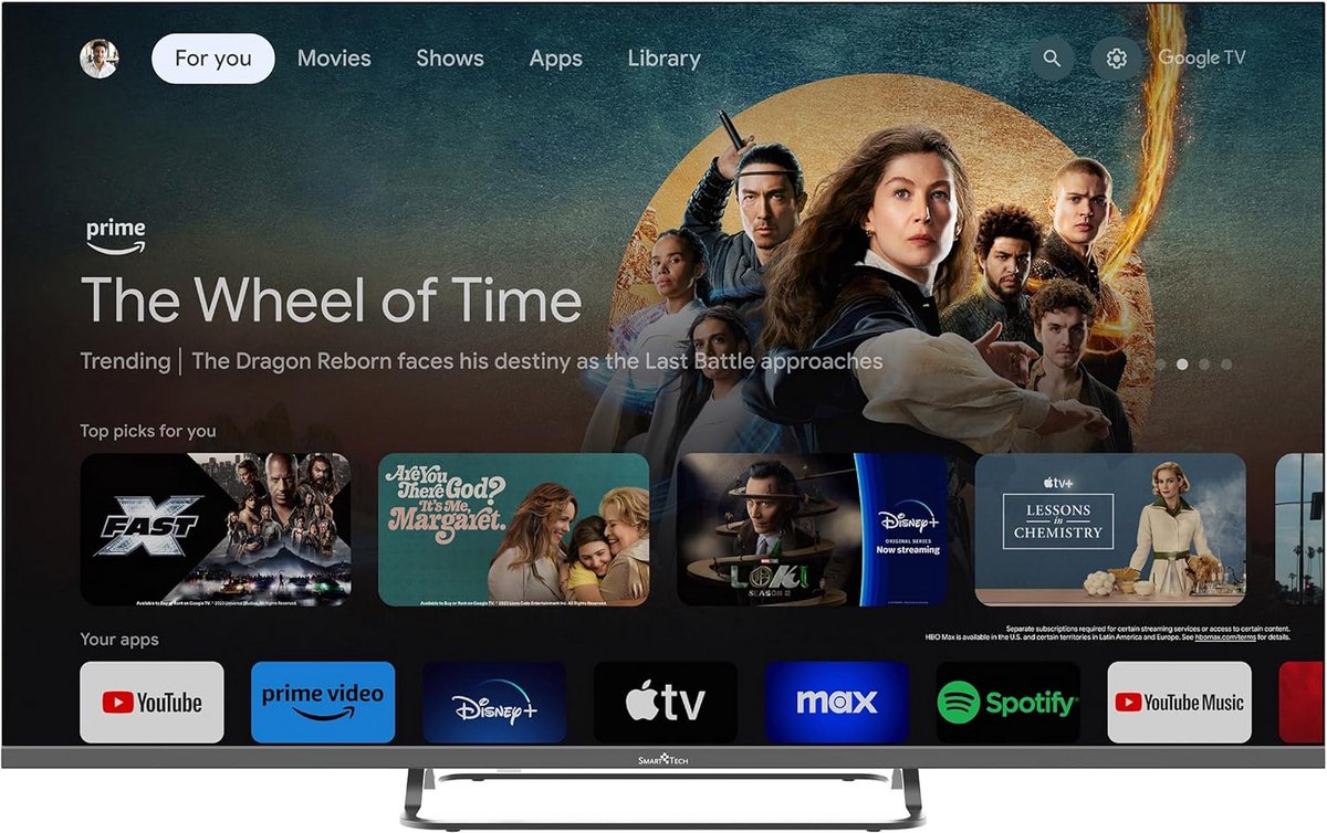 4K UHD Smart TV 43 inch met Google TV, Dolby Vision en Dolby Atmos