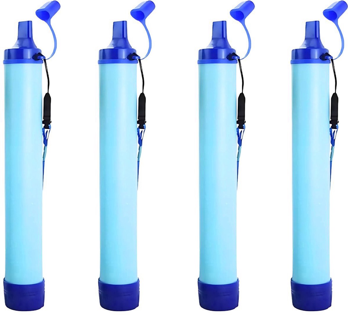 Cover van Waterfilters Survival - Set van 4 - Waterzuiveringsapparaten - Waterfiltersysteem - Voor Noodpakket en Noodsituaties - Waterzuiveraar - 6000L Totaal