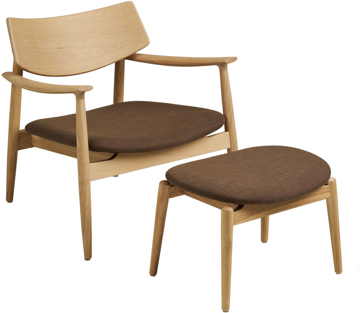 House Nordic Fauteuil Olvera - Naturel/Bruin - Incl. Voetenbankje