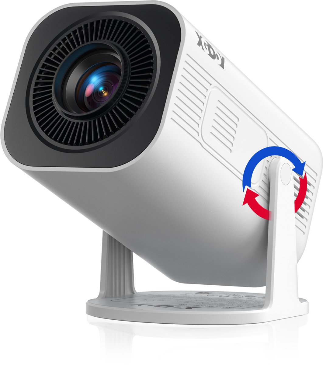 XGODY Gimbal 3 Pro Mini Beamer - Alles-in-één Smart TV Projector - 2026 model - Android 11.0 - WiFi 6 & Bluetooth 5.4 - 4k ondersteuning - Beamer - Inclusief Hdmi kabel - Home Cinema - Wit