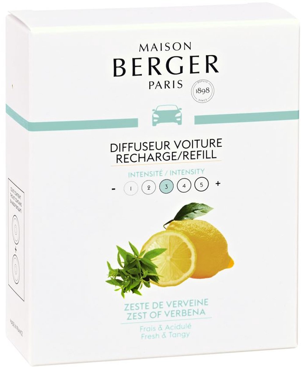 Maison Berger Paris navulling autoparfum zest of verbena 2 stuks