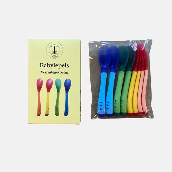 TSD goods kinderbestek Set van 8 lepels - Warmtegevoelig - Soft Spoons 8 Baby - 4 Kleuren Kinder Lepeltjes - Zachte Tuit - Baby Bestek - Per 8 Stuks - Vanaf 3 Maanden van Merkloos — afbeelding 2
