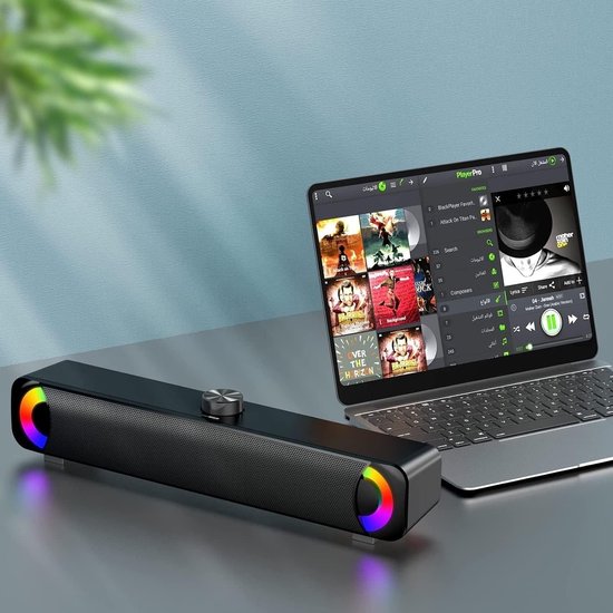SNJY® Soundbar - USB Computerluidspreker - TV Speaker - Home Cinema - 10 W - Zwart van SNJY — afbeelding 2