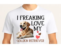 Golden Retriever I Freaking Love - T Shirt - FeelGood - GoodVibes - VibesOnly - cute - Gift - Cadeau - couples - inlove - valentinesday - koppels - stelletje - Hond - Dog