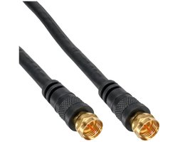 F (m) - F (m) coaxkabel | >85 dB | koper | verguld | recht | zwart | 10 meter
