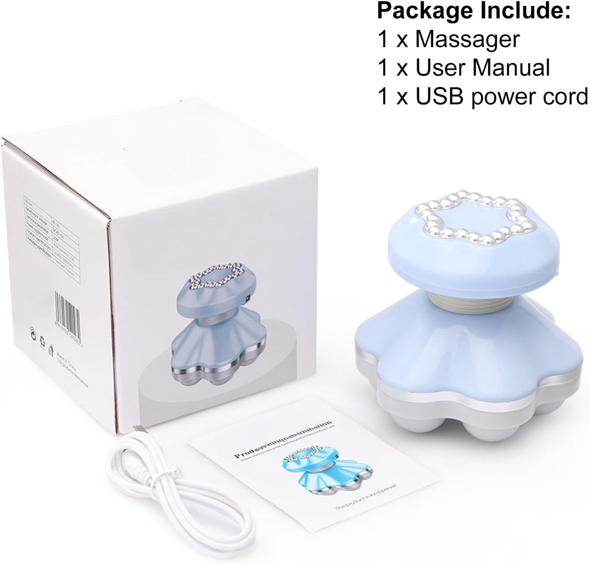 Mini Massageapparaat - Massage Apparaat - Massager - Elektrische Massager - Handmassage Apparaat - Nekmassage Apparaat - Rugmassage Apparaat - Lichaamsmassage - 10 cm - Blauw thumbnail 2