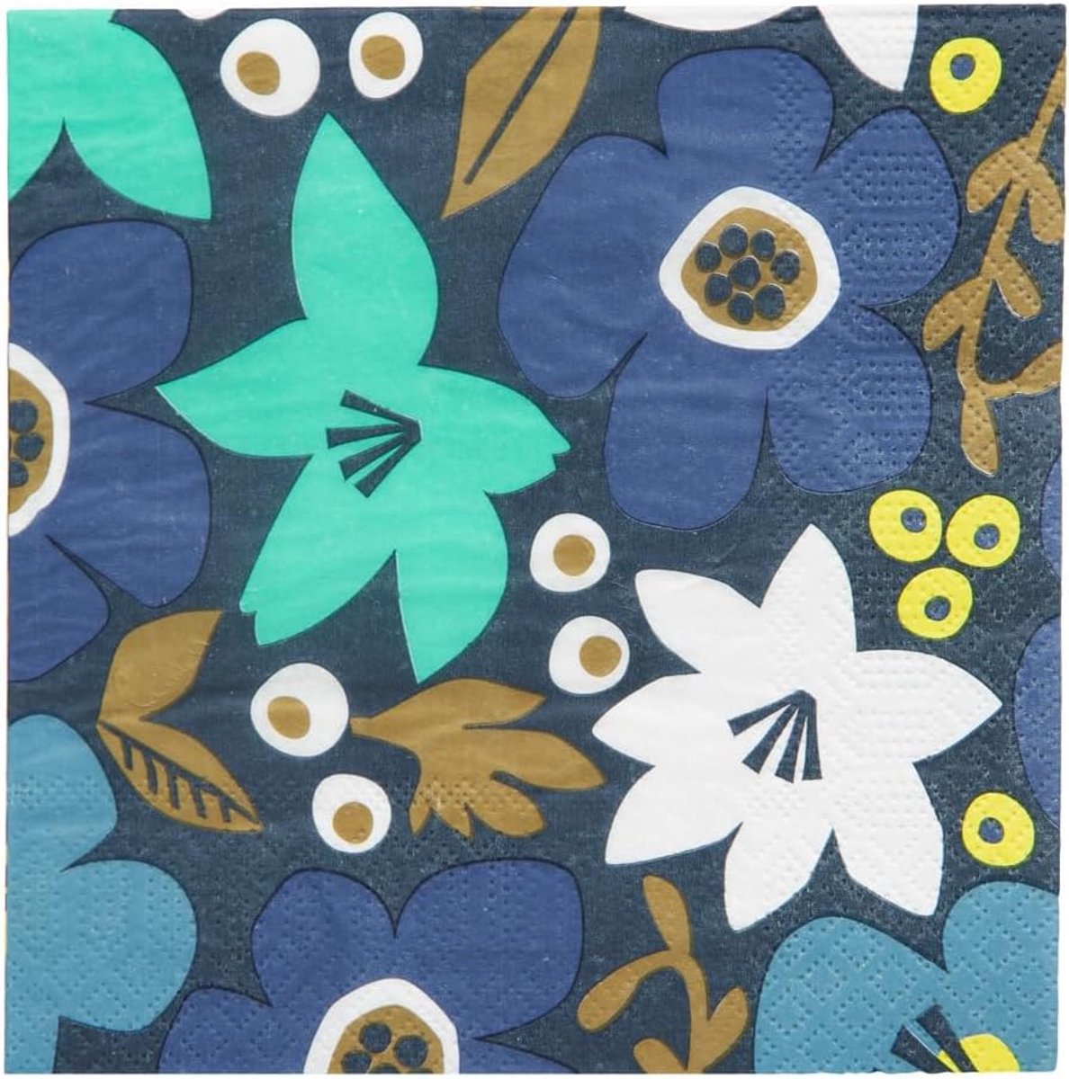 20 Blauwe Bloemenservetten - Duurzaam Papier voor Diner en Decoratie