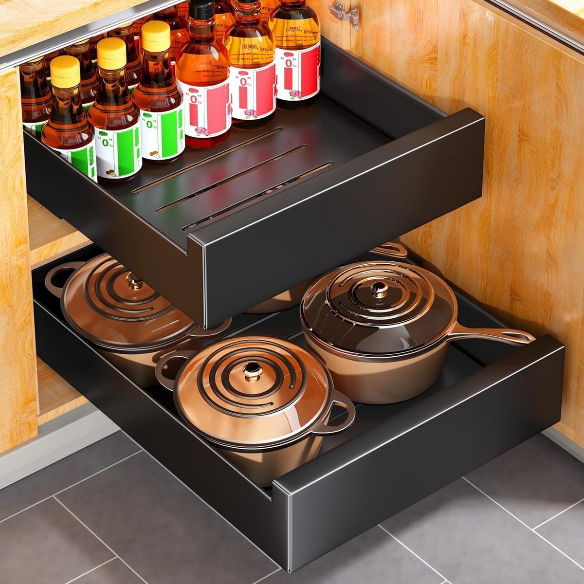 Uittrekbare Kastlade Organizer Zonder Boren Installeren - 25 cm