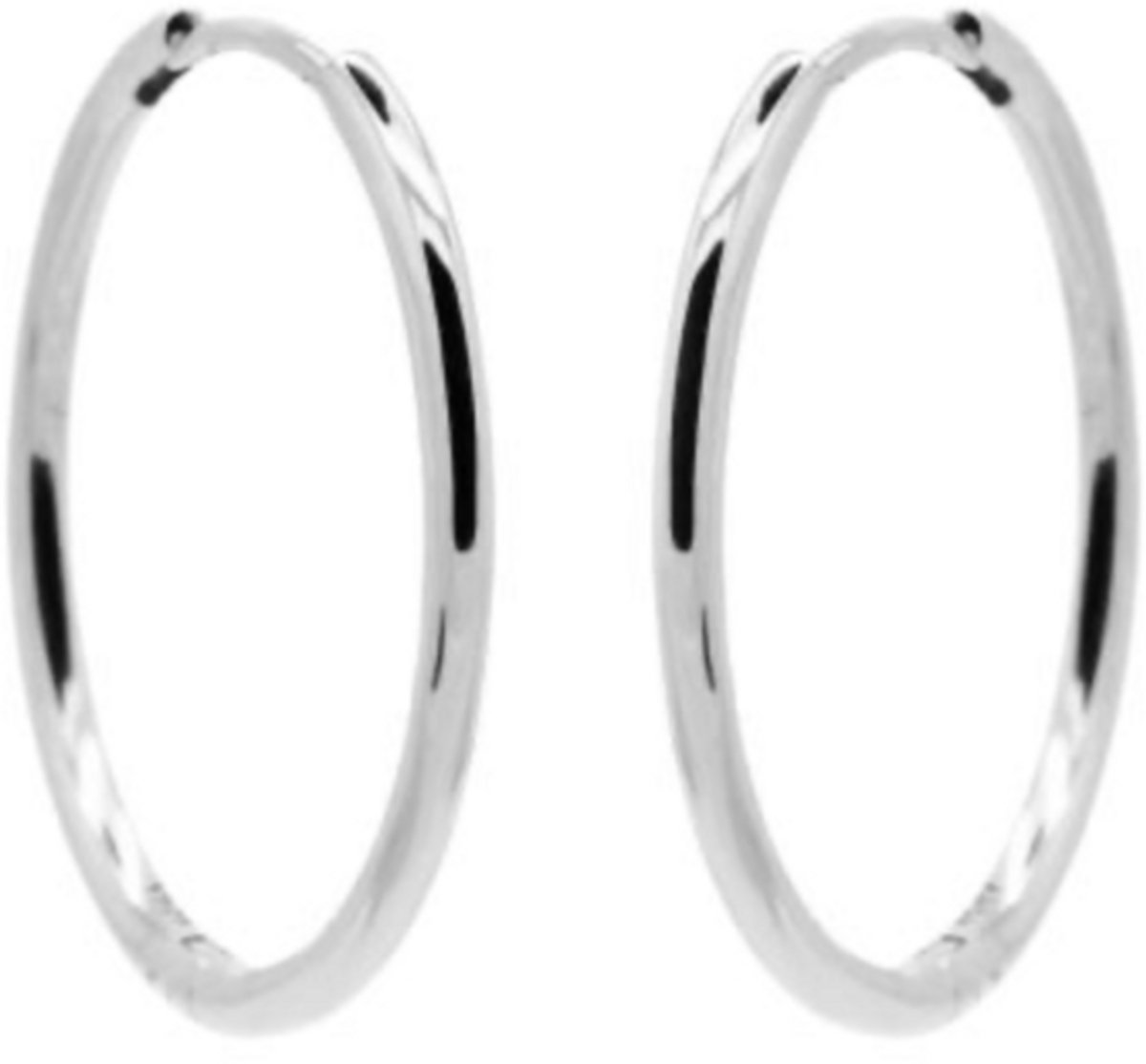 Plain 35mm Silver Ear Hoops | 925 Sterling Silver