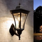 Solar wandlamp buiten 'Sheffield' - Met schemersensor - Wandlamp op zonne-energie - Klassiek model - Zwart