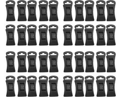 Sokkenhouders - 40 stuks - Sokken clips - Washaken Clip - Plastic - Waslijnknijpers - Antislip wasknijpers - Veelzijdig - Drooghaak voor kleding - Sokkenklemmen voor Wasmachine en Droger - Zwart