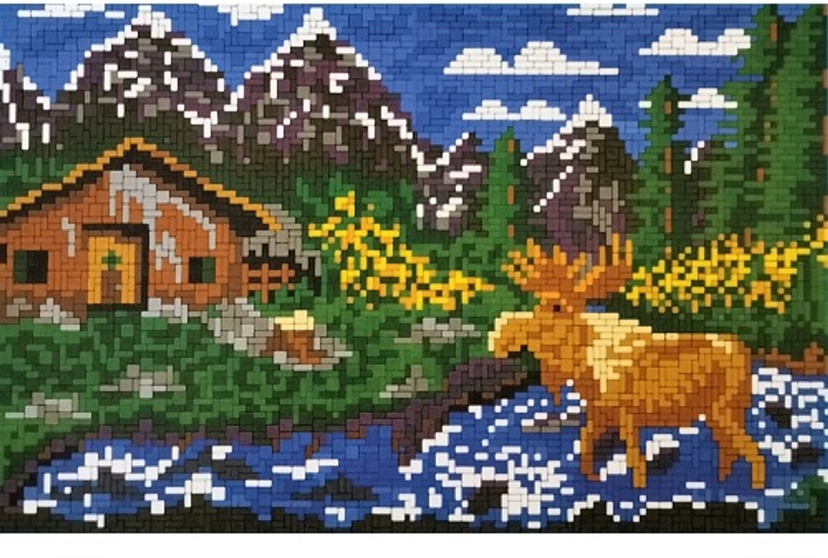 Stickit Elk in de Bergen, ca. 5.600 steentjes