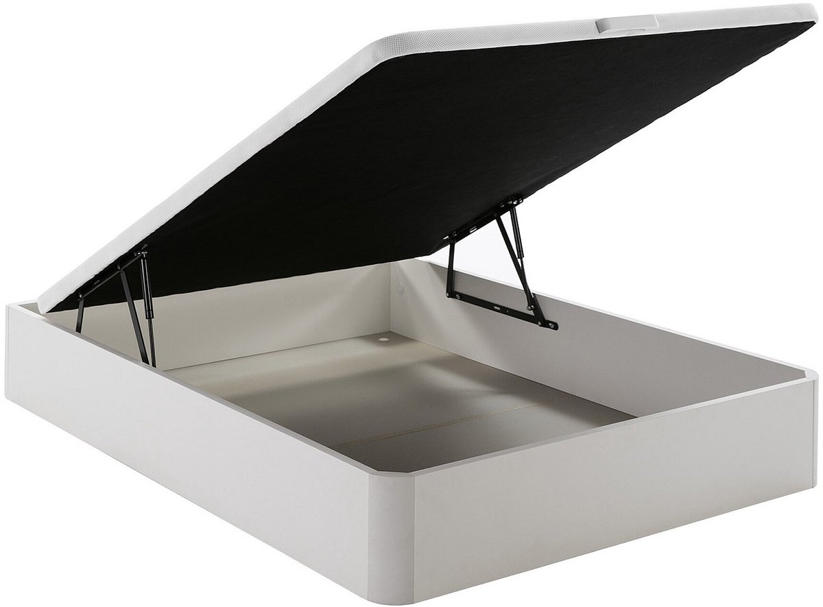Vente-unique Set 140 x 190 cm witte boxspring met opbergruimte + HD-schuimmatras met 7 zones en afneembare dekmatras uit traagschuim, dikte 22 cm - FAGANI van YSMÉE