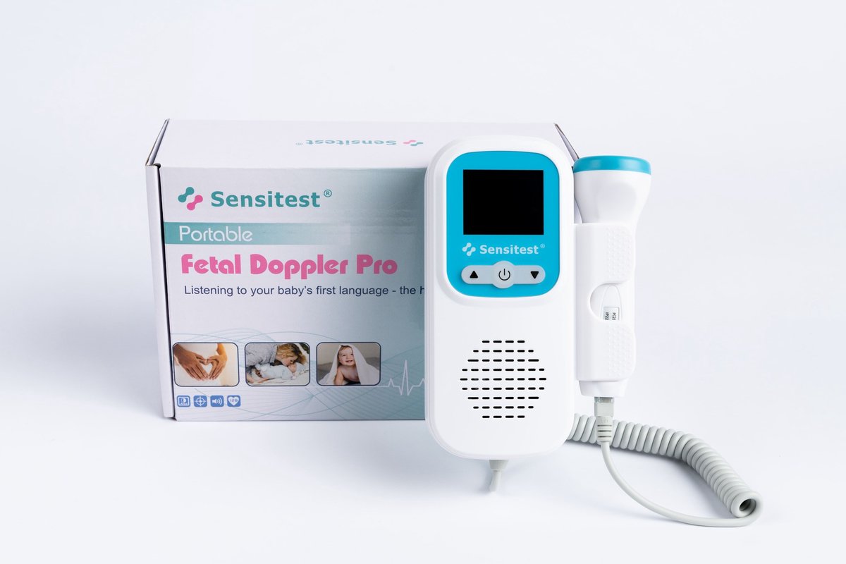 Sensitest Foetale Doppler – Baby Hartslagmeter voor Thuis – Inclusief Ultrasound Gel 60g – Zwangerschap vanaf 12 Weken – Fetal Doppler met LCD Display & Audio