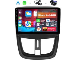 Boscer Android 15 Autoradio - Geschikt voor Peugeot 207 2006-2015 - 8-Core 4+64GB - Interne Koeler - Apple Carplay & Android Auto (Draadloos) - 9 Inch HD IPS Touchscreen - GPS Navigatiesysteem - USB, WiFi & MP5 - Achteruitrijcamera & Microfoon