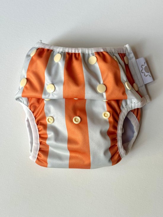 Babychange Happynaps - Wasbare Zwemluier - Verstelbaar - Herbruikbaar - Print - Bundel 2 Stuks Voordeel - Duurzaam - Korting - 5kg - 15kg - Maat - Streepjes -
