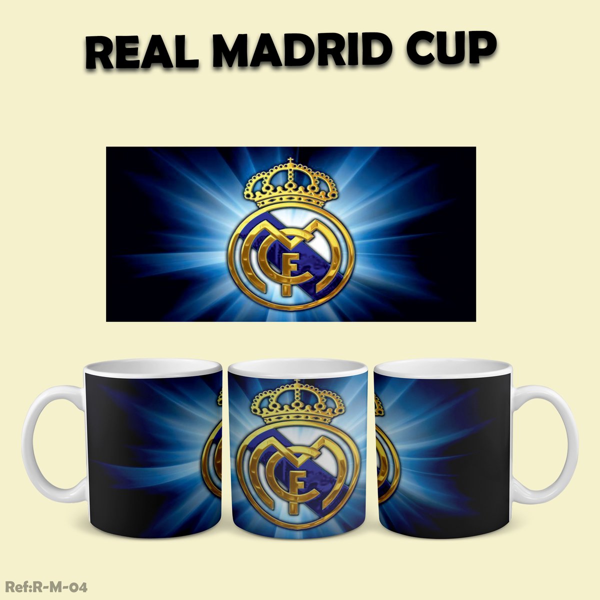 Real Madrid Voetbal Mok High quality print 325 ml - Coffee Mug - Football Gift Real Madrid Official Logo Cup – Football Fan Mug, Ceramic Coffee Cup for Madridistas
