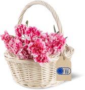 Creative Home Kleine Paasmandje Rieten Mand Handvat Wit Rond | Klein 22 x 22 x 26 cm ( /- 2 cm) | Handgeweven Cadeaumand, Fruitmand, Strijkmand Creative Home Kleine Paasmandje Rieten Mand Handvat Wit Rond | Klein 22 x 22 x 26 cm ( /- 2 cm) | Handgeweven Cadeaumand, Fruitmand, Strijkmand