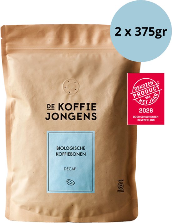 De Koffiejongens - Decaf - 100% biologische koffiebonen - 2x 375 gram