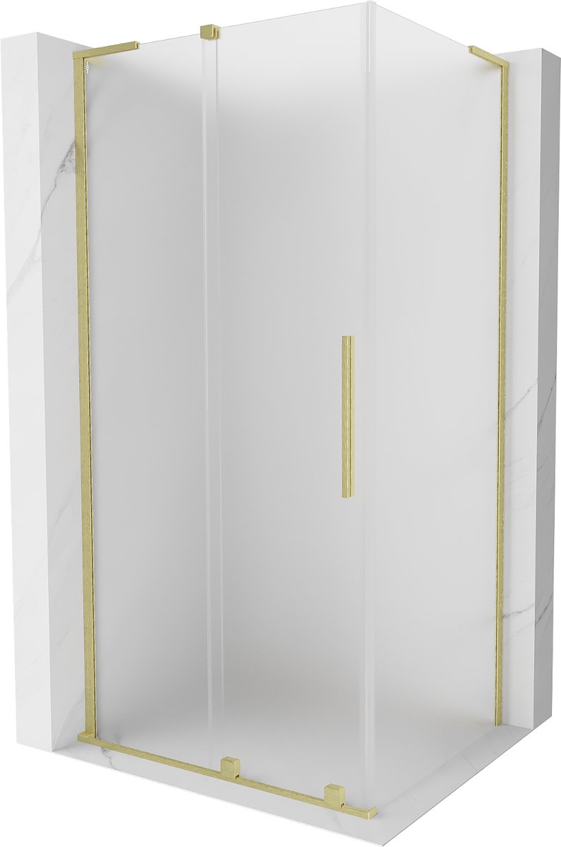 Mexen Velar L schuifdouchecabine 100 x 120 , ijs, goud geborsteld - 871-100-120-33-55