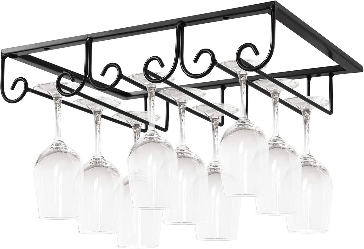 Wijnrek voor onder de kast - Ruimtebesparende Glazenhouder