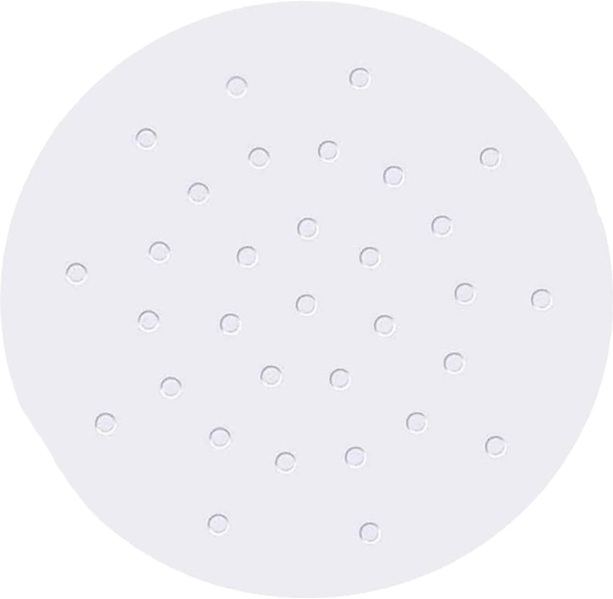 Geperforeerde 18 cm perkamenten papier voor luchtfrituurpapier rond ongebleekt 100 vellen luchtfrituurblokkeerpapier, bamboe stoomkorf, bakpapier, magnetron, oven niet-klevend kookwit