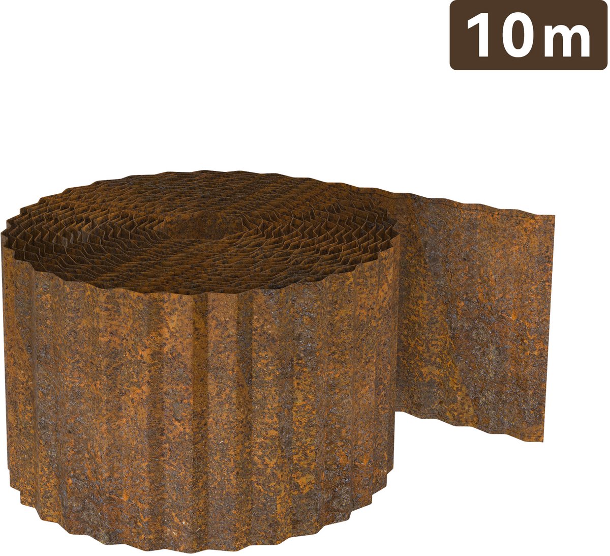 Aufun Grasrand 10 m - Metalen Border - 15 cm Hoog Grasrand met Roest - Flexibele border
