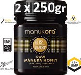 MANUKA HONING (MGO ≥ 514 =) UMF® 15+ 500gr (= 2 x 250gr) / MANUKORA