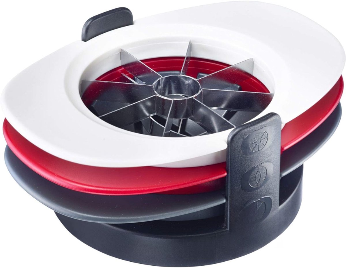 Aurixi® Appelsnijder - Appel Snijder - Wit/Rood/Zwart - 19cm x 14cm x 8cm