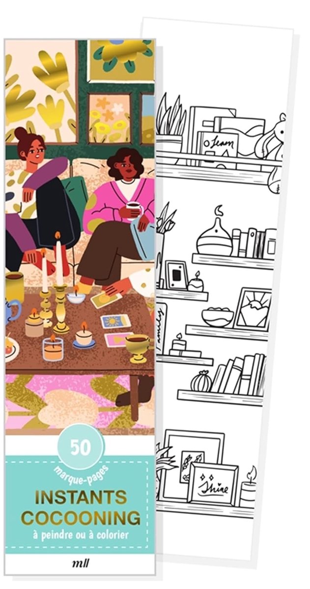 Boekenleggers om te kleuren - Instant cocooning (momentje voor jezelf)