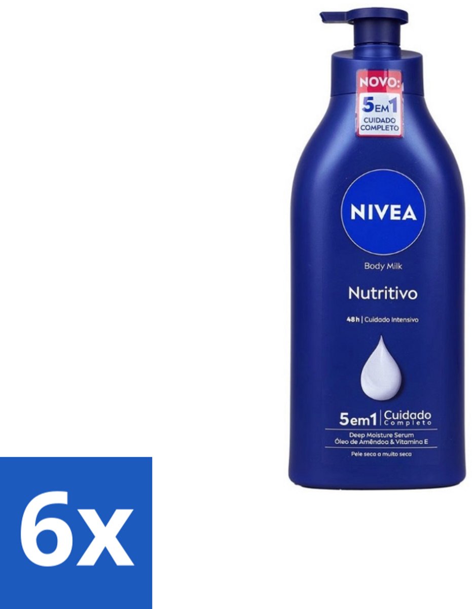 Nivea – Bodymilk – Original met Pomp – 500 ml - Voordeelverpakking - 6 stuks