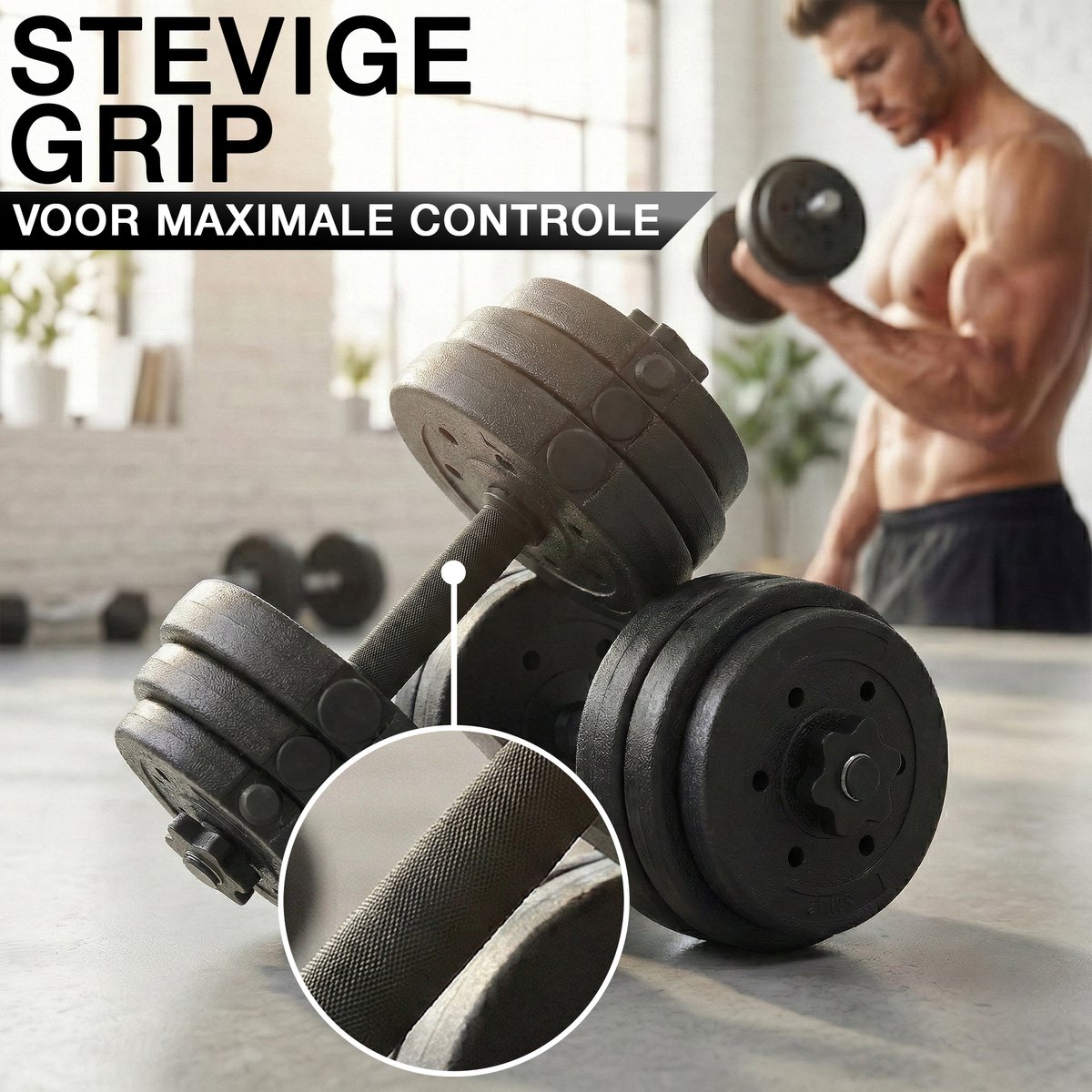 20 kg Dumbbell Set – Verstelbare Halterset met Gewichten – Fitness – foto 2