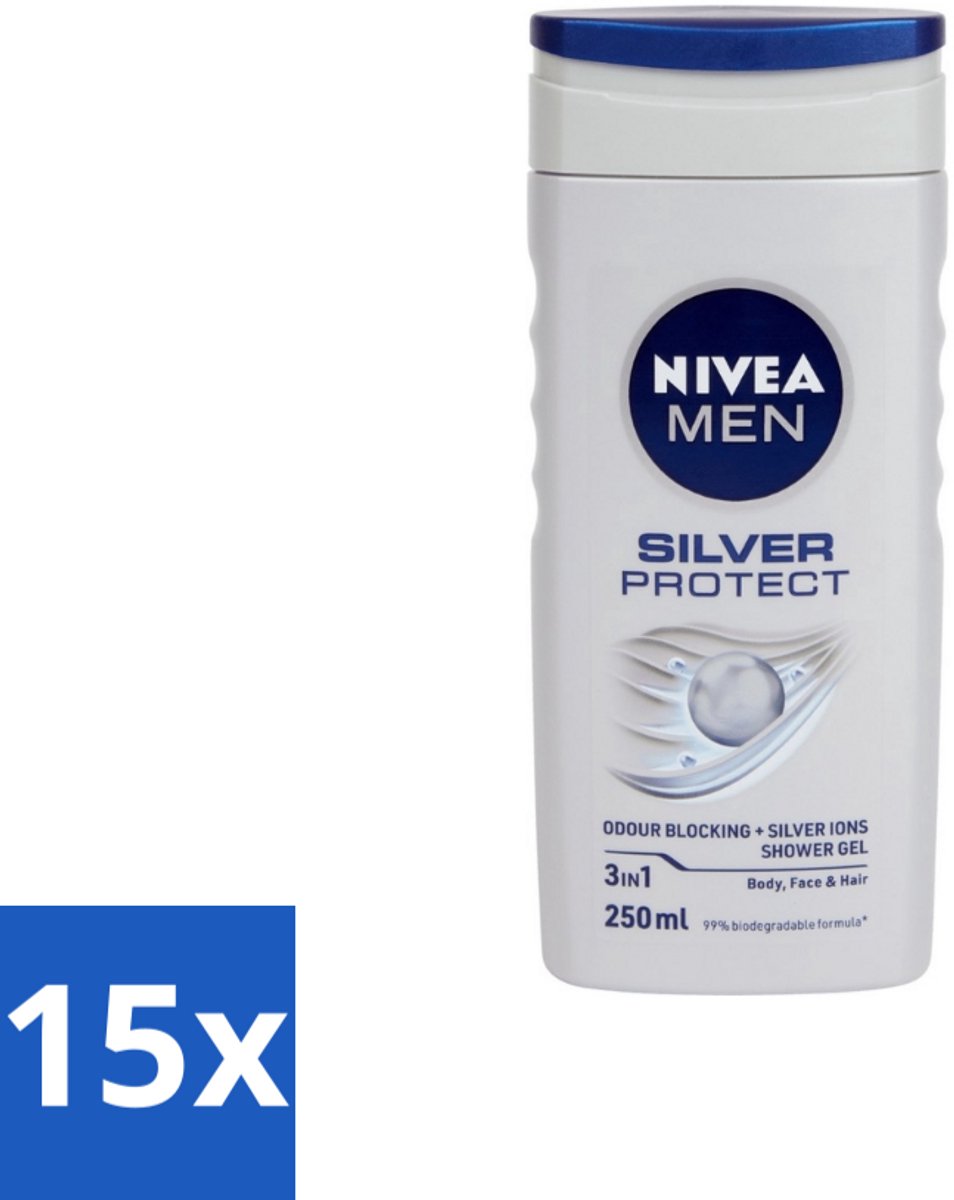 Nivea Men – Douchegel – Silver Protect – 250 ml - Bulkverpakking - 15 stuks