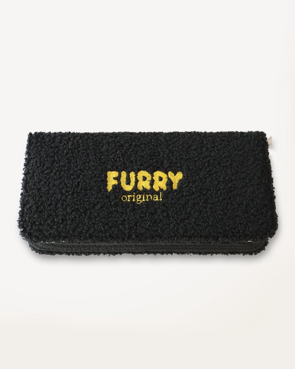 Furry Original® Etui - Opbergetui Honden Trimmers en Kappers - Beschermend en Stijlvol - Trimset Etui voor 4 scharen - Honderschaar & Kapper Haarschaar - Zonder Inhoud - Trendy Teddy Stof - Zwart