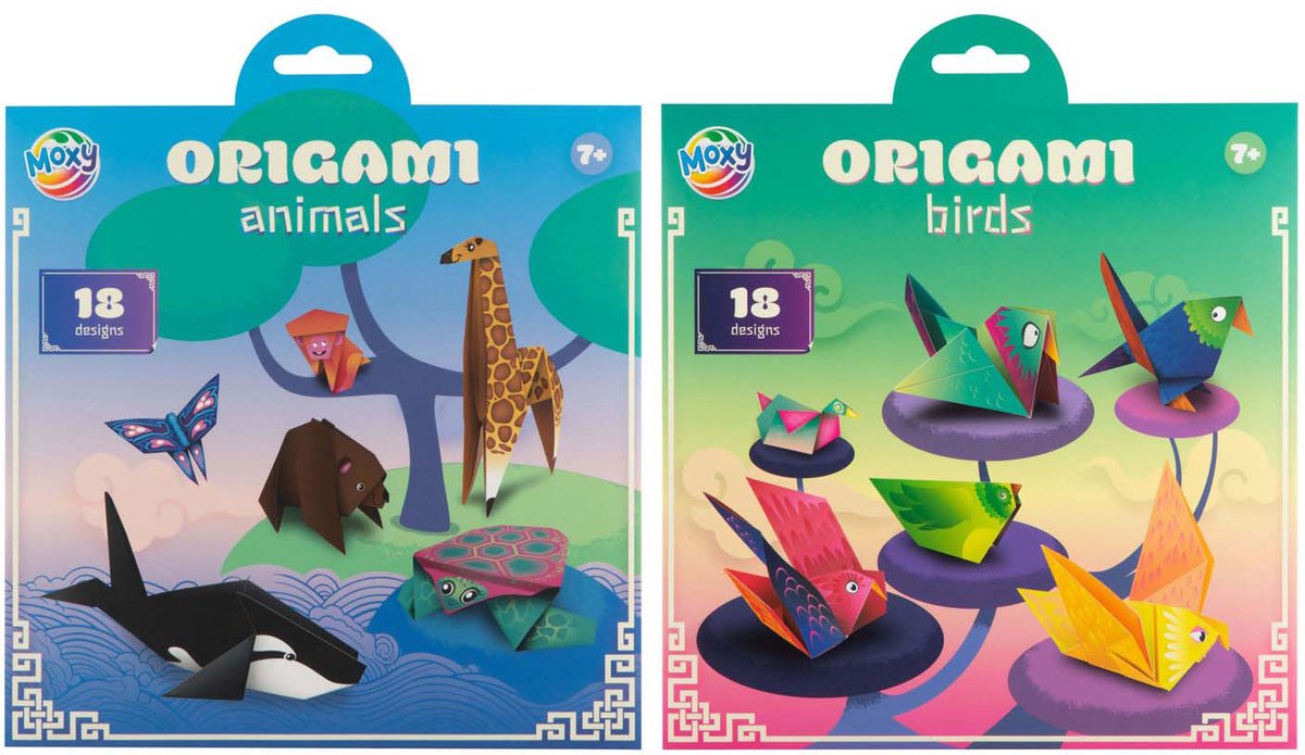 Origami 19,5x19,5cm - 12 Vellen en 18 Designs