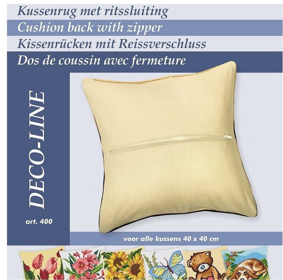 Deco-Line Kussenrug met Ritssluiting Ecru