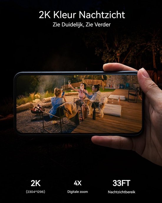 ieGeek Solar PTZ Beveiligingscamera voor Buiten - 2K Draadloze Wi-Fi Outdoor Camera met Zonnepaneel - Pan/Tilt 360° - PIR Bewegingsdetectie - Kleur Nachtzicht - Waterdicht van ieGeek — afbeelding 3