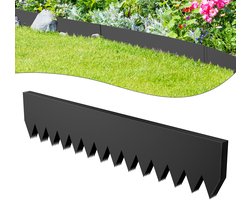 Grasrand Metaal – Verzinkt & Roestvrij – Flexibele Kantopsluiting voor Tuin, Gazon & Bloembed – Zwart – 10 m