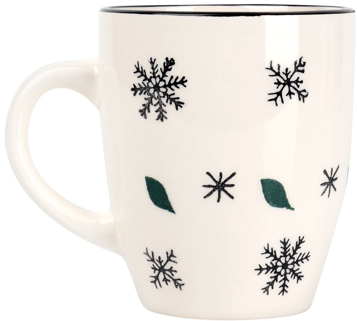 Keramische mok met sneeuwvlokmotief, 350 ml