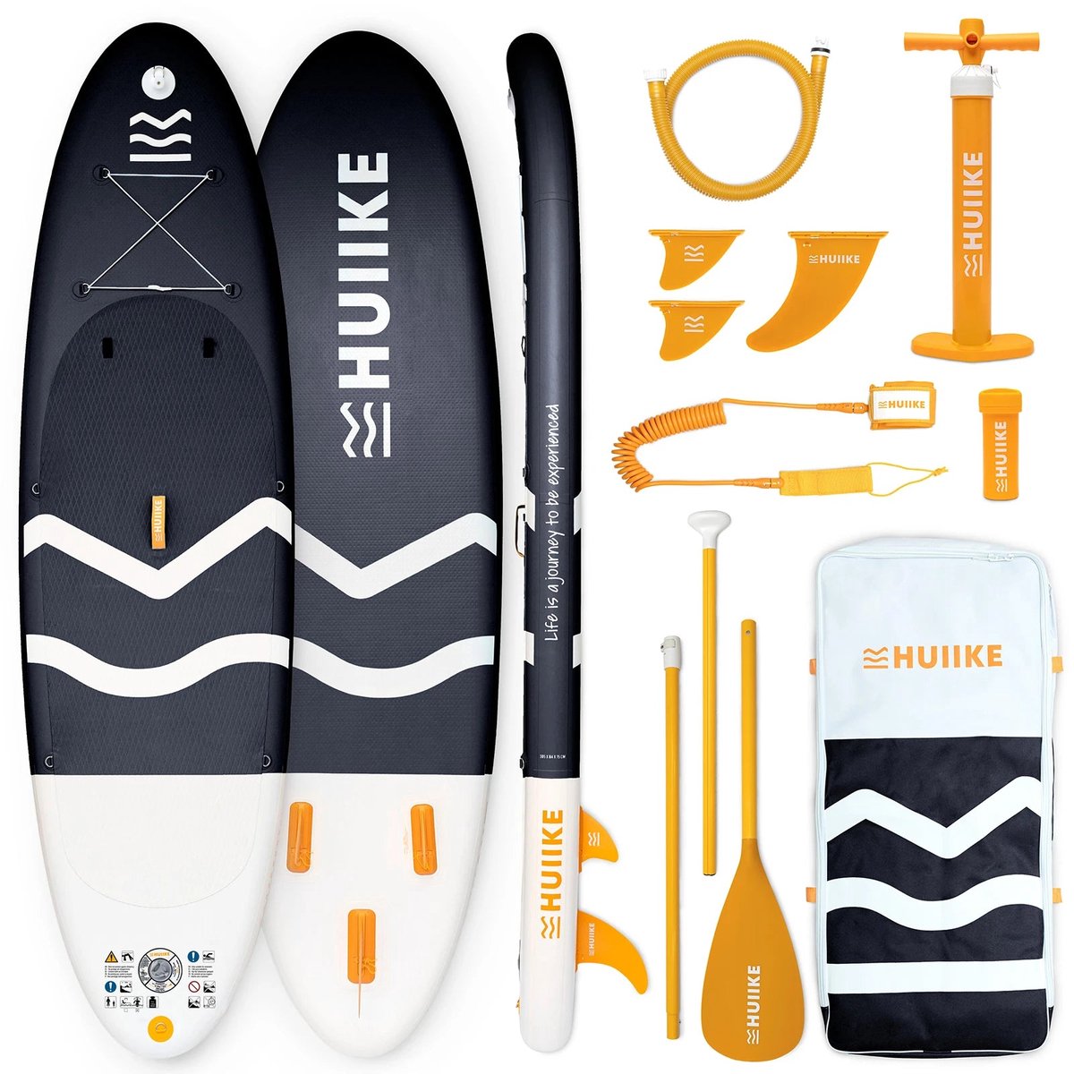 HUIIKE SUP Board - Opblaasbaar Paddle Board met Accessoires, Peddel, Vinnen, Pomp - Stand Up Paddle met Hoge Stabiliteit - 305 x 84 x 15 cm - Max. 130 kg