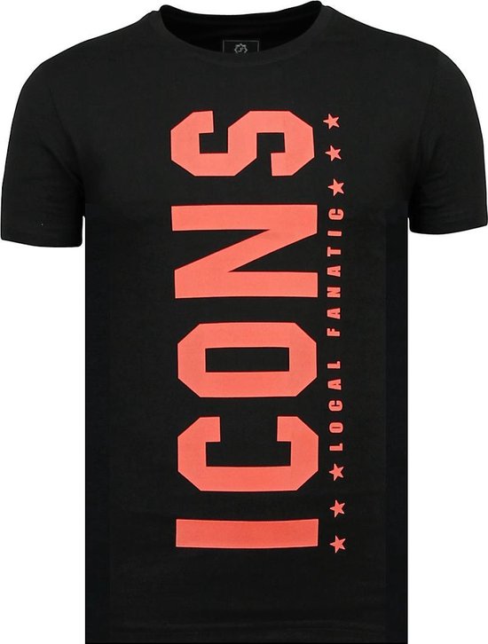ICONS Vertical - Luxe T shirt Heren - 6362Z - Zwart