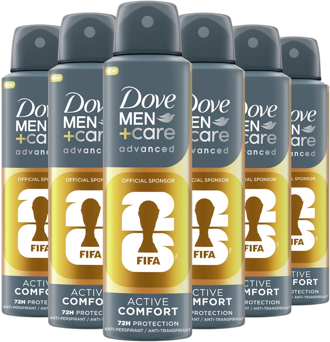 Dove Men+Care - Anti-Transpirant Deodorant Spray - Advanced - Active Comfort FIFA Edition - 6 x 150 ml