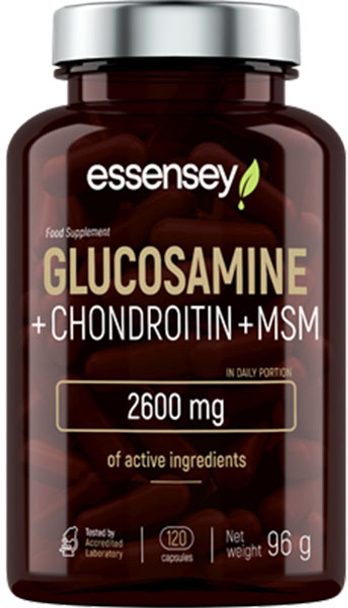 ESSENSEY GLUCOSAMINE + CHONDROITINE + MSM 120 CAPS.