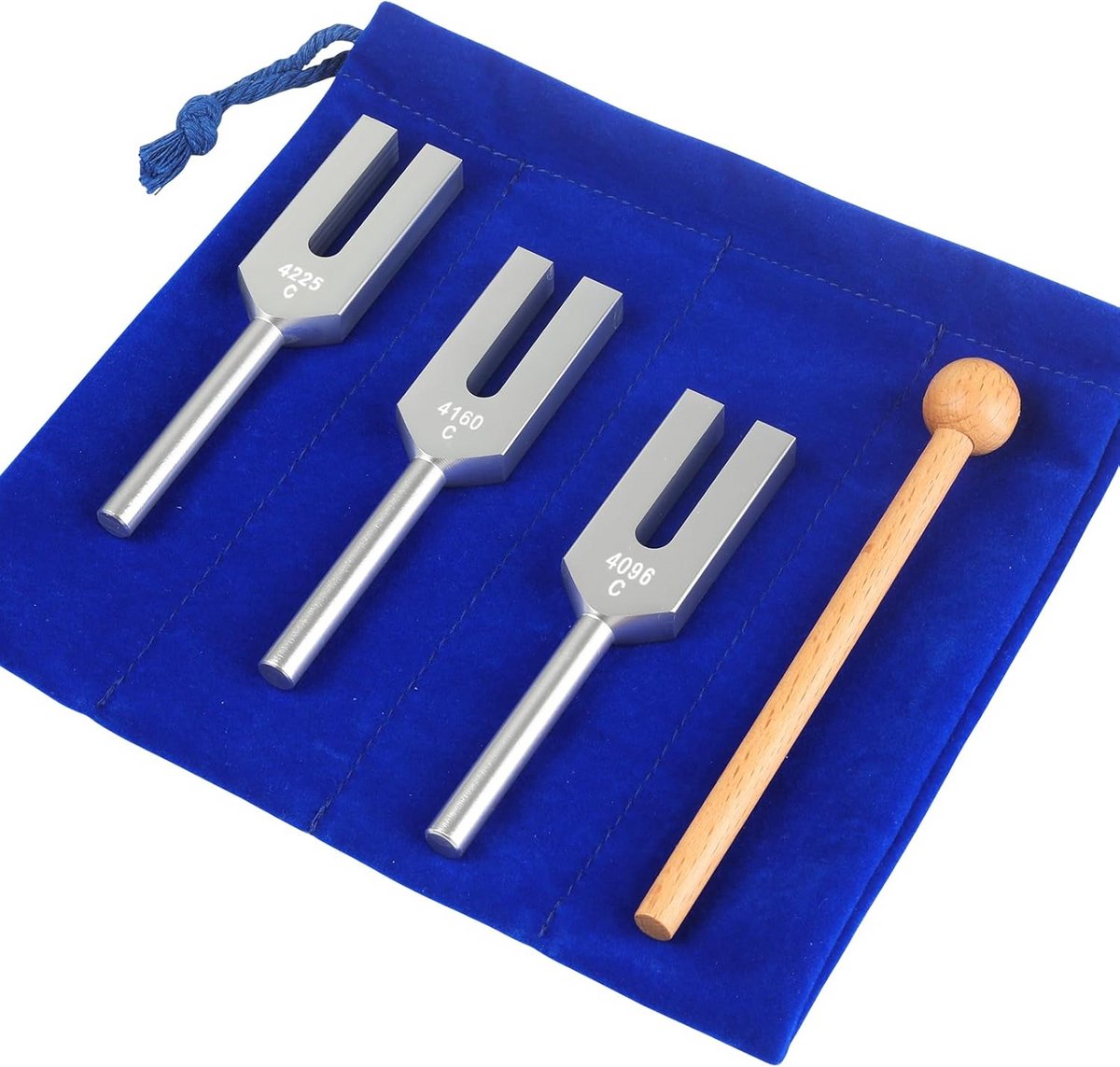 Set van 3 Stemvorken met Hamer en Opbergtas voor Therapie en Meditatie