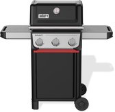 Weber Spirit E-310 - Gasbarbecue - Zwart - 3 Branders met 7,8 kW vermogen - Porselein geëmailleerde gietijzeren grillrooster - 2 Zijtafels - 2 Duurzame wielen - Kast met deur