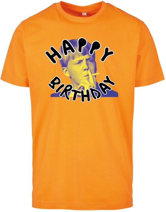T-shirt oranje XXL - Happy birthday Willem - soBAD. - Koningsdag - Unisex - Oranje - Willem Alexander shirt
